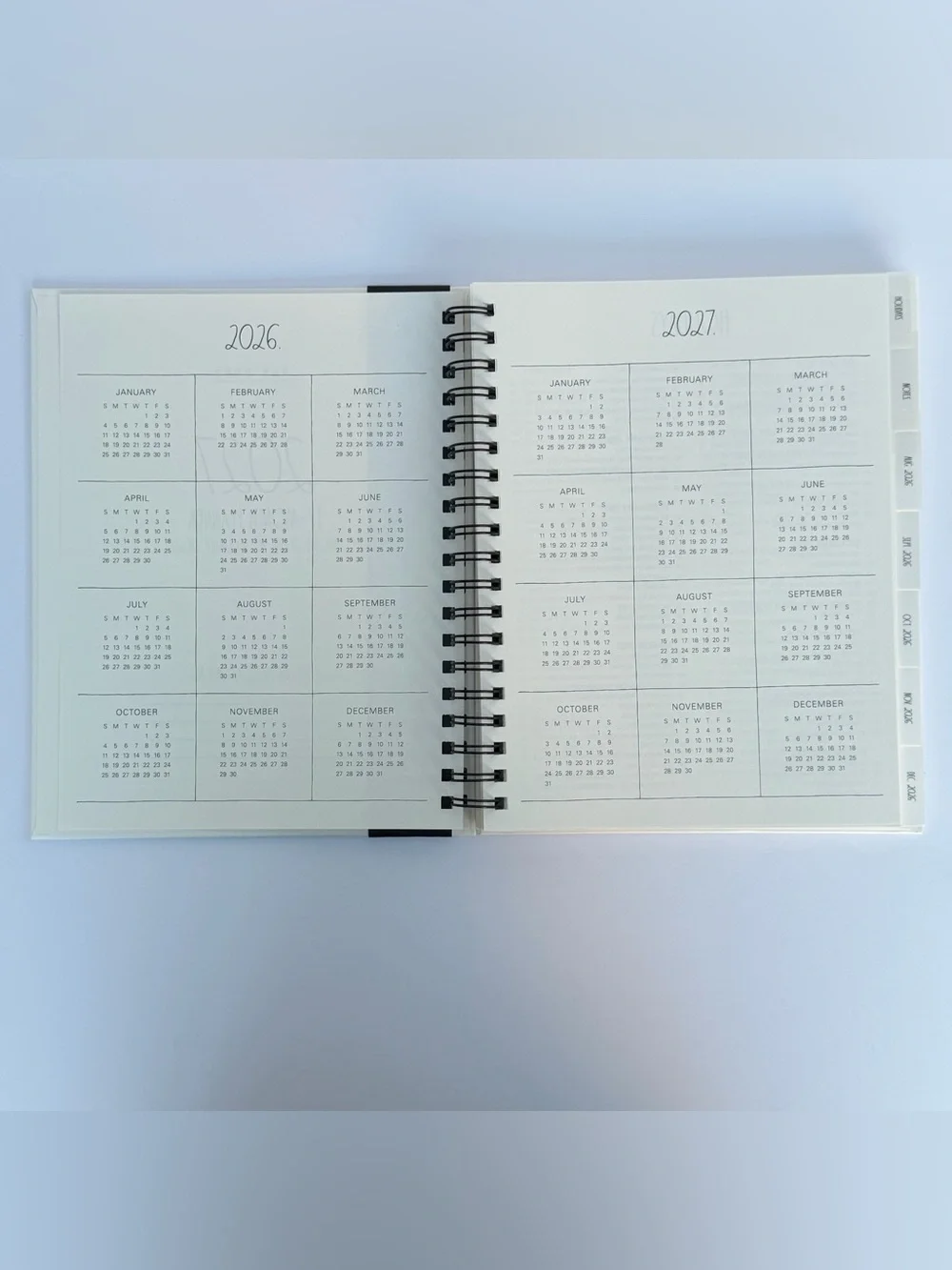 Rae Dunn 2027 Hard Cover Planner 17-month TWENTY TWENTY-SEVEN (Black/Ivory)
